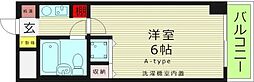アクエルド都島 6階1Kの間取り