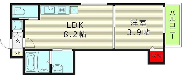 大阪府大阪市城東区東中浜５丁目(賃貸アパート1LDK・1階・28.88㎡)の写真 その2