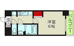ファステート大阪上本町ソーレ 6階1Kの間取り