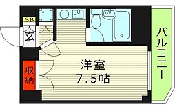 フォーラム都島内代駅前 4階ワンルームの間取り