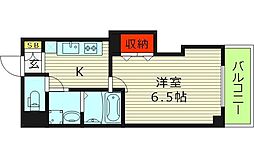 みおつくし城北 2階1Kの間取り