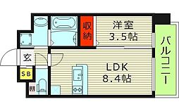 大阪市東成区玉津2丁目マンション 1LDKの間取図画像
