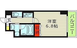 プレジオ都島本通 2階1Kの間取り