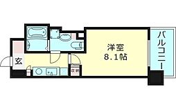 グラマシー京橋 7階1Kの間取り
