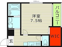 フジパレス緑II番館 2階1Kの間取り
