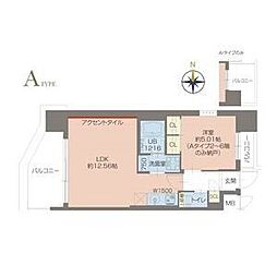 プレジオ玉造 1LDKの間取図画像