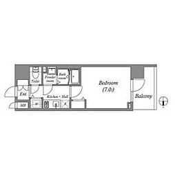 Cion Osaka East Gate 1Kの間取図画像