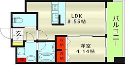 PREGIO城北 1LDKの間取図画像