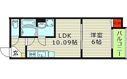 CORTESIA東今里 1LDKの間取図画像