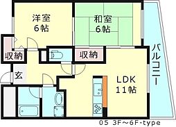 フレアコート京橋 2LDKの間取図画像