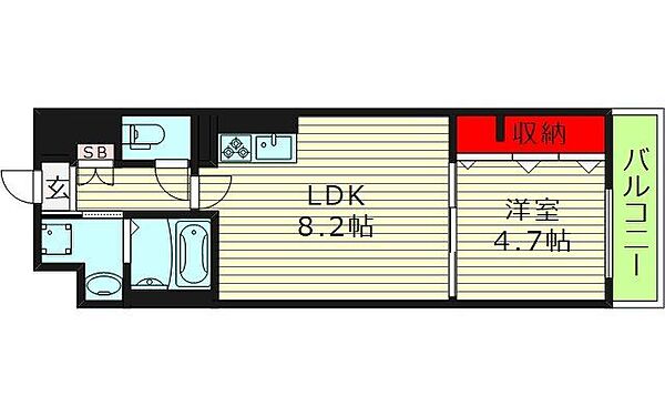 サニーサイド深江 ｜大阪府大阪市東成区深江南１丁目(賃貸マンション1LDK・3階・34.14㎡)の写真 その2