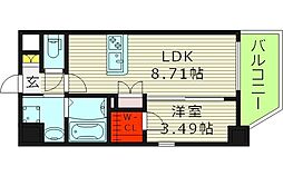 サムティ京橋Clear 1LDKの間取図画像
