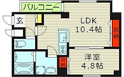 ベルアンジュ 1LDKの間取図画像