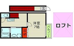 レオン京橋 1Kの間取図画像