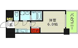 エスリード大阪イーストエッジ 1Kの間取図画像
