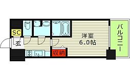 エスリード大阪イーストエッジ 1Kの間取図画像