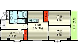 メゾン・ド・ヴィオレット 3LDKの間取図画像