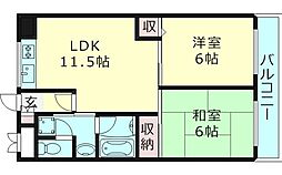 エバーグリーン旭 2LDKの間取図画像