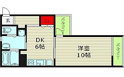 マチテラス高殿 1DKの間取図画像