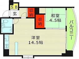 グランドールハタダ 1LDKの間取図画像