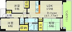 レジディア都島1 3LDKの間取図画像