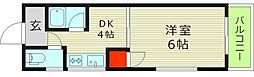 RIZE・ONE城東野江レジデンス 1DKの間取図画像