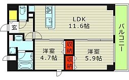 レジデンシア都島アイラ 2LDKの間取図画像