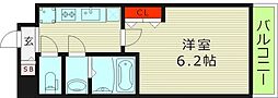 プレサンス森ノ宮THEゲート 1Kの間取図画像