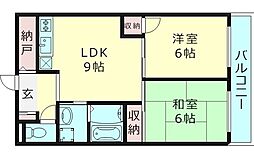 シャトーニッコー 2LDKの間取図画像