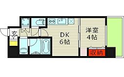 プレジオ城東中央 1DKの間取図画像