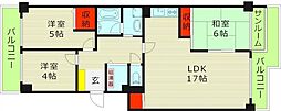 京橋グリーンハイツ4号棟 3LDKの間取図画像