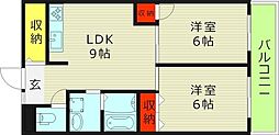 シャトーニッコー 2SLDKの間取図画像