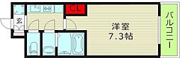S-RESIDENCE都島Elegant 1Kの間取図画像