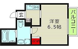 WORLDEYE大阪城EASTADVANCE 1Kの間取図画像