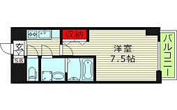 グランデュール大今里西 1Kの間取図画像