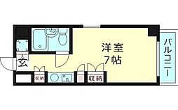 日興パレス都島 ワンルームの間取図画像