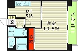 グラン・ピア京橋 1DKの間取図画像