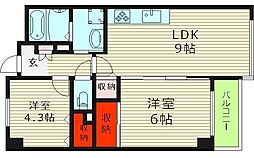 グラン・ピア中央 2LDKの間取図画像