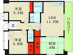 ソレアード鶴見 3LDKの間取図画像