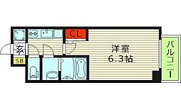 エスリードザ・グレア大阪 1Kの間取図画像