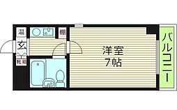 アクエルド都島 1Kの間取図画像