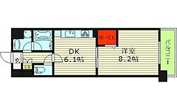 アクトセイワ 1DKの間取図画像