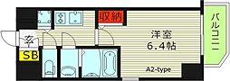 エスリード京橋ウエスト 1Kの間取図画像