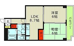ネオコーポ野江 2LDKの間取図画像
