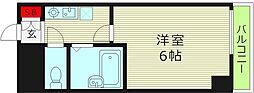 グランデージ新深江 1Kの間取図画像