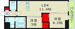 セレニテフラン梅田 2LDKの間取図画像