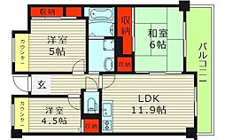 ラ・ピエール城東 3LDKの間取図画像