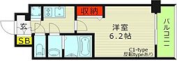 エスリード京橋グランツ 1Kの間取図画像