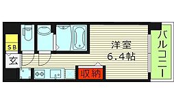 プレサンス森ノ宮THEゲート 1Kの間取図画像