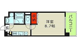 ディアコート・ハナテン 1Kの間取図画像